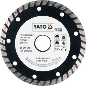 Yato gyémánt korong 125 x 22, 2 x 2, 6 mm turbó kép