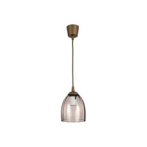 Brilagi - LED csillár zsinóron R GLASS 1xE27/60W/230V átm. 17 cm barna/füstszínű bézs NSTK7393+TK8611A kép
