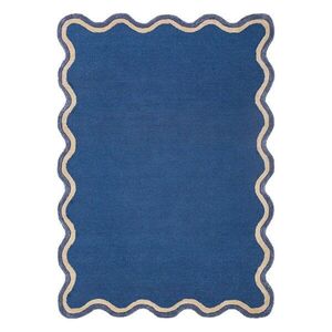 Sötétkék kézi szövésű gyapjúkeverék szőnyeg 200x290 cm Rivo Wool – Flair Rugs kép
