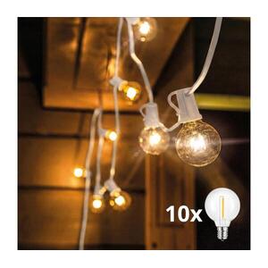 Brilagi - LED kültéri dekorációs füzér GIRLANDA 10xE12, 8 m, fehér, IP44, meleg fehér WO794-1-W-OEM3 kép