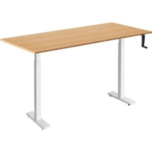 AlzaErgo Table ET3 Essential, fehér + asztallap, 140×80 cm, bambusz kép