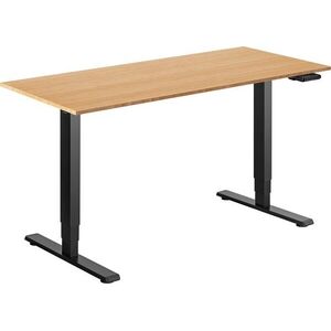 AlzaErgo Table ET1 Essential fekete + asztallap 140×80 cm bambusz kép