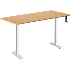AlzaErgo Table ET3 Essential, fehér + asztallap, 140 × 80 cm, lekerekített, bambusz kép
