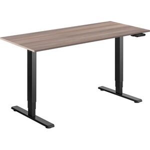 AlzaErgo Table ET1 Essential fekete + asztallap 140×80 cm laminált szürke tölgy kép