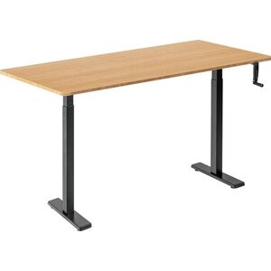 AlzaErgo Table ET3 Essential, fekete + asztallap, 140 × 80 cm, lekerekített, bambusz kép