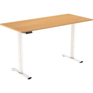 AlzaErgo Table ET2 Essential fehér + 140×80 cm laminált tölgy asztallap kép