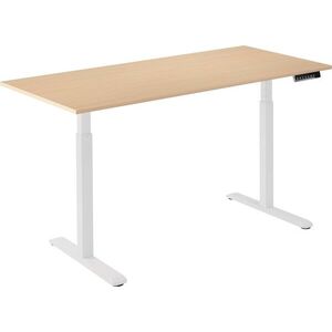 AlzaErgo Table ET2 fehér + asztallap 140×80 cm laminált nyírfa kép
