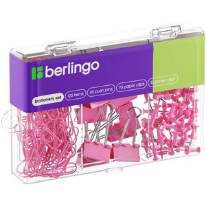 Berlingo irodaszer készlet, rózsaszín, 120 részes kép