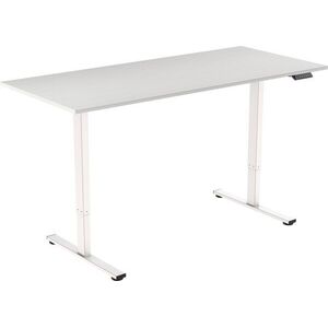 AlzaErgo Table ET2 Core fehér + 140 × 80 cm-es laminált fehér tölgyfa asztallap kép