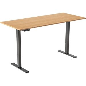 AlzaErgo Table ET2 Essential fekete + asztallap 140 × 80 cm bambusz kép