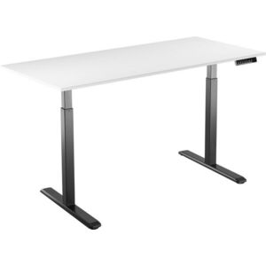 AlzaErgo Table ET2, fekete + asztallap, 140 × 80cm, laminált fehér kép