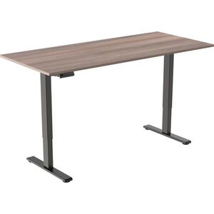 AlzaErgo Table ET2 Essential fekete + 140 × 80 cm-es szürke tölgy laminált asztallap kép