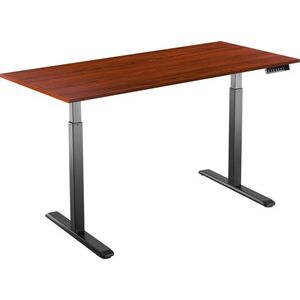 AlzaErgo Table ET2, fekete + asztallap, 140×80 cm, laminált gesztenye kép