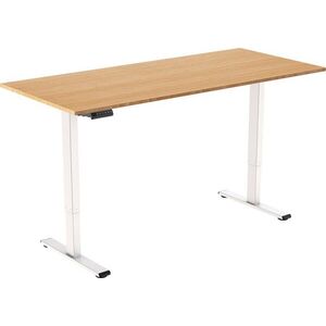 AlzaErgo Table ET2 Essential fehér + 140×80 cm-es bambusz asztallap kép