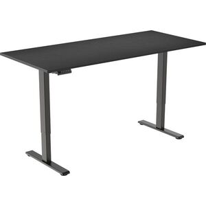 AlzaErgo Table ET2 Essential fekete + 140 × 80 cm-es fekete laminált asztallap kép