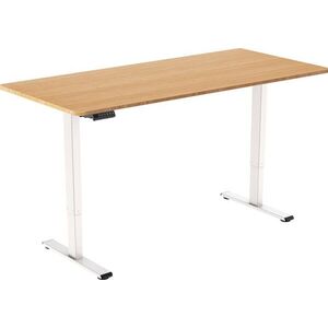 AlzaErgo Table ET2 Essential fehér + asztallap 140×80 cm bambusz lekerekített kép
