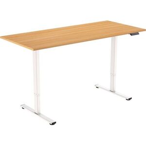 AlzaErgo Table ET2 Core fehér + 140 × 80 cm-es laminált tölgyfa dekor asztallap kép