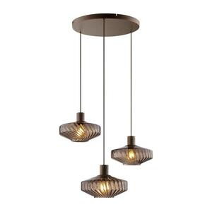 Brilliant - LYN kábelre függesztett csillár, 3xE27/20W/230V, átm. 69 cm, barna/füstbarna 51501/20 kép