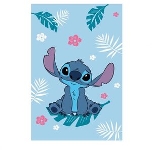 JERRY FABRICS Fleece gyerektakaró - Lilo és Stitch, kék, 100×150 cm kép