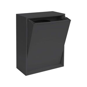 Fekete újrahasznosított műanyag szelektív-fali szemetes Recycling Box – ReCollector kép