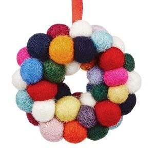 HANG ON filc karácsonyfadísz, mini koszorú Ø6 cm kép