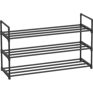 Songmics Cipőtartó, háromszintes, fém, fekete, 30 × 92 × 54 cm, 30 × 92 × 54 cm kép