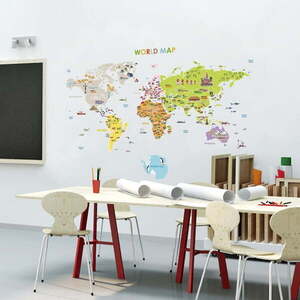 Fali gyerek matrica 120x150 cm Giant World Map – Ambiance kép