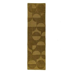 Sötétzöld kézi szövésű gyapjú futószőnyeg 60x230 cm Gigi – Flair Rugs kép