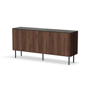 Komód, 160 cm, warmia dió / fekete márvány - MISTRAL - Butopêa kép