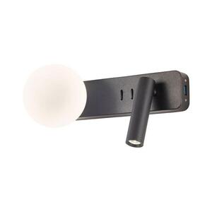 Redo 01-2994 - LED fali lámpa OASIS LED/3W/230V+1xG9/10W USB CRI 90 fekete 01-2994 kép