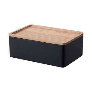 Fekete fedeles tárolódoboz 18, 5x12, 5x7 cm Rin – YAMAZAKI kép