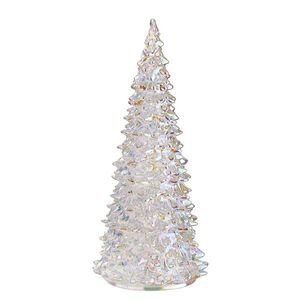 CRYSTAL LED üveg fenyő 29 cm gyöngyház szín kép