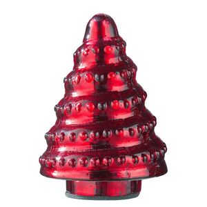X-MAS üveg fenyő 10 cm , piros kép