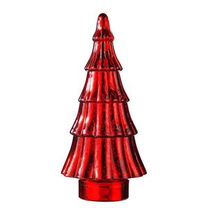 X-MAS üveg fenyő 30 cm , piros kép