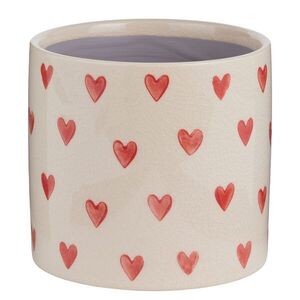 HEARTS & FLOWERS kaspó Ø14 cm szivecskés kép