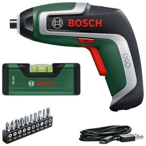 Bosch 06039E0008 IXO 7 akkus csavarozó + bitkészlet + vízmérték, 12 cm (1 × 2 Ah) kép