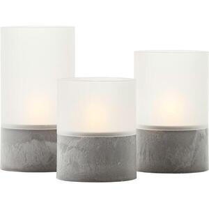 Brilliant - 3 db LED gyertya szett BOUGIE LED/2xAA IP44 szürke/fehér G92635A22 kép