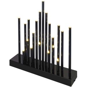 EMOS LED gyertyatartó, fekete, 27, 5 cm, 3× AA, beltéri, meleg fehér, időzítő kép