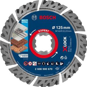 BOSCH Gyémánt vágótárcsa EXPERT MultiMaterial X-LOCK 125 × 22, 23 × 2, 4 × 12 mm 2.608.900.670 kép