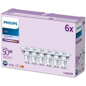 Philips Classic GU10, 50 W, hűvös fehér, 6 darab kép