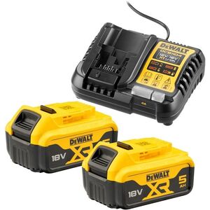 DEWALT XR nabíječka a 2 × akumulátor 18V (5 Ah) kép