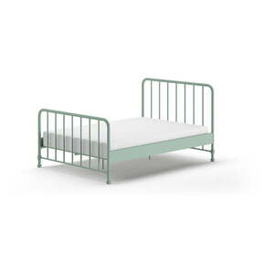 Zöld fém egyszemélyes ágy ágyráccsal 140x200 cm BRONXX – Vipack kép