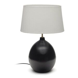 Fekete-fehér asztali lámpa textil búrával (magasság 72 cm) Foixa – Kave Home kép