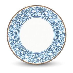 Fehér-kék desszertes porcelán tányér ø 21 cm Azul – BonBistro kép