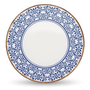 Fehér-kék szervírozó porcelán tányér ø 32 cm Azul – BonBistro kép