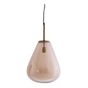 Borostyán színű függőlámpa üveg búrával Leona – Light & Living kép