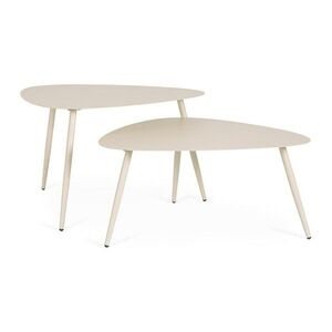 Acél kerti dohányzóasztal szett 2 db-os 73, 5x77, 5 cm Yvonne – Bizzotto kép