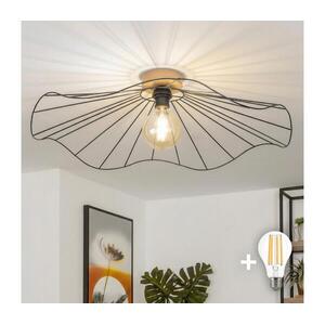 Brilagi - LED felületre szerelhető csillár CERIA WIRE 1xE27/40W/230V Ø 80 cm fekete/tölgy BG3985+EG300157 kép