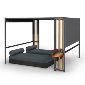 Blumfeldt Valence, pavilon, 3 x 3 m, UV50+, vízlepergető, napelemes LED világítás, napelem kép