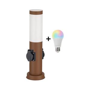 Brilagi - LED RGBW kültéri lámpa, 2 foglalattal, 1xE27/9W/230V, 40 cm, IP44, barna BG3943+AI0819 kép
